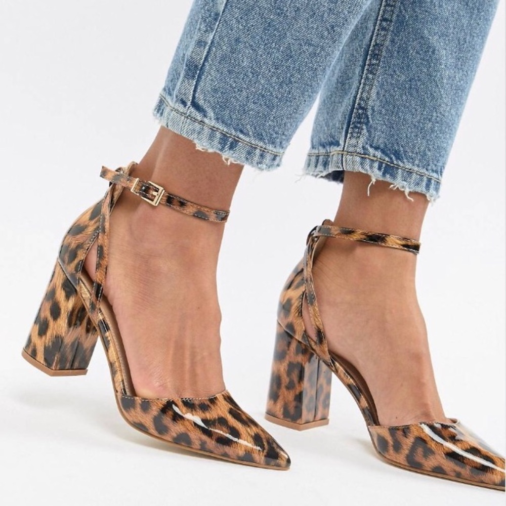 🌹✅Patent leather leopard print healed shoes. - Picture 4 of 7